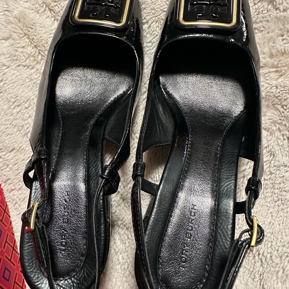 Tory Burch Black Patent Slingback